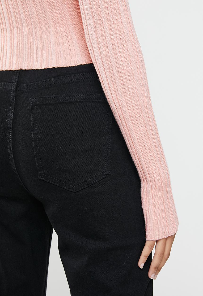 Factorie - Variegated rib knit long sleeve top - pink