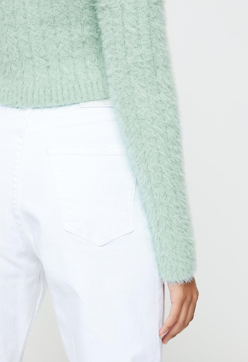 Factorie - Fluffy knit crop jumper - green