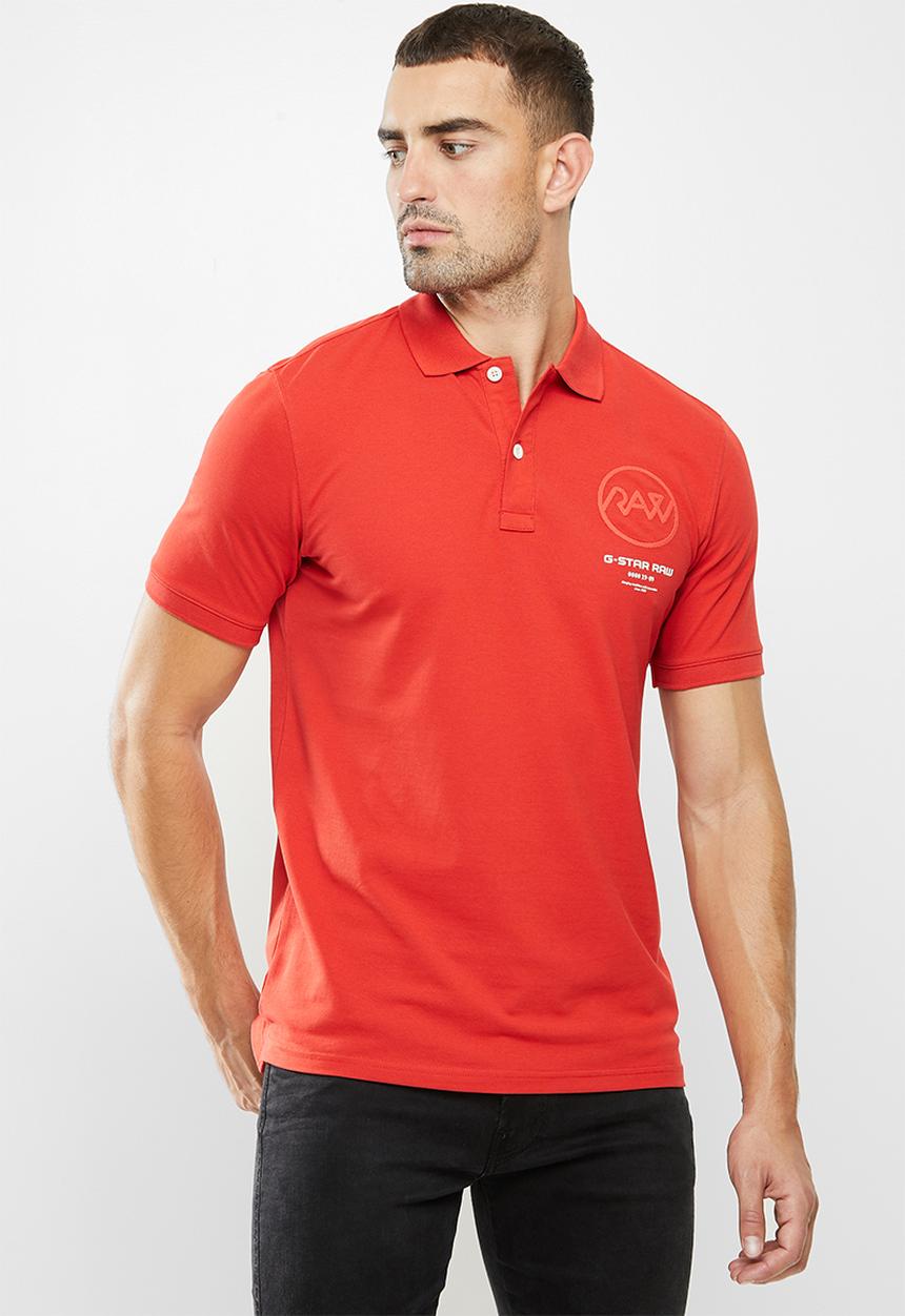 G-STAR - G-Star Raw graphic slim  short sleeve polo - red