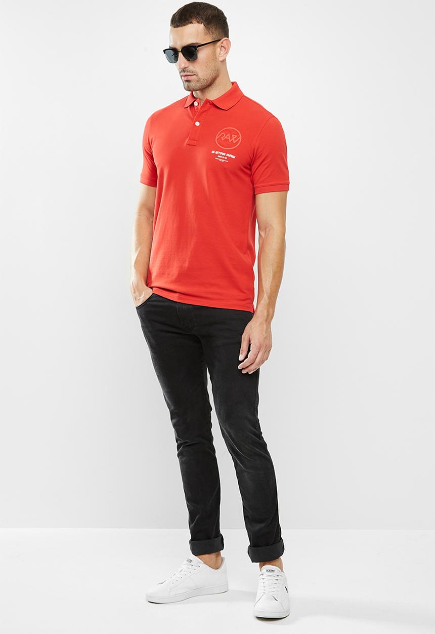 G-STAR - G-Star Raw graphic slim  short sleeve polo - red