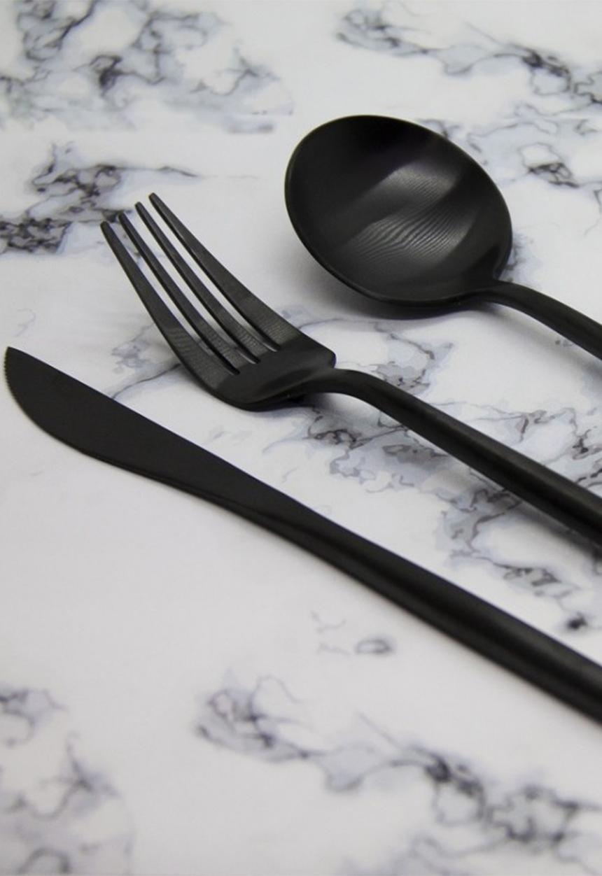 Finery - Cutlery 24pc set - carbon black