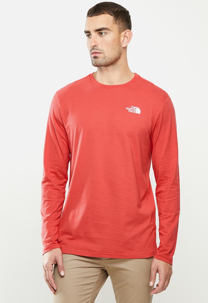 The North Face - Long sleeve red box tee - red