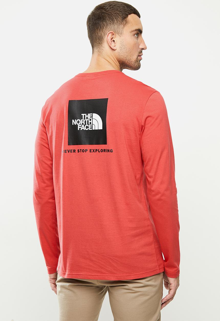 The North Face - Long sleeve red box tee - red