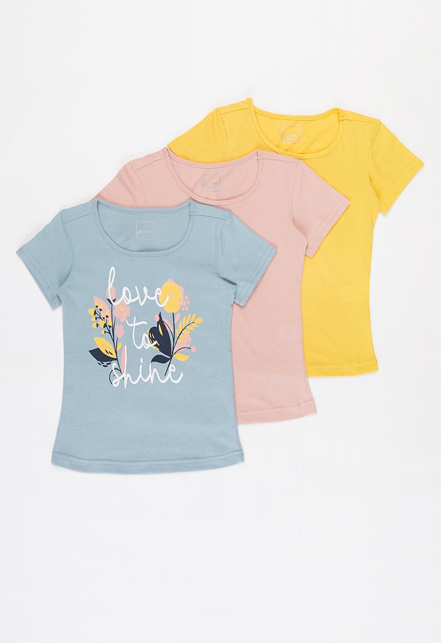 Pop Candy - Girls 3 pack printed tees - multi