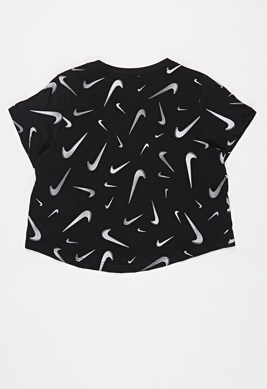 Nike - G nsw tee crop swooshes - black & grey
