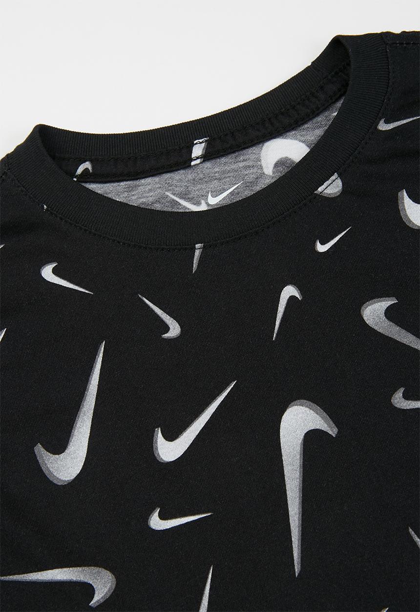 Nike - G nsw tee crop swooshes - black & grey