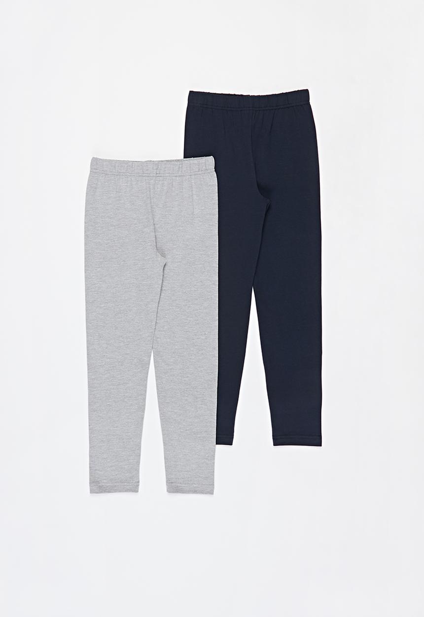 Rebel Republic - Girls 2 pack leggings - navy & grey 