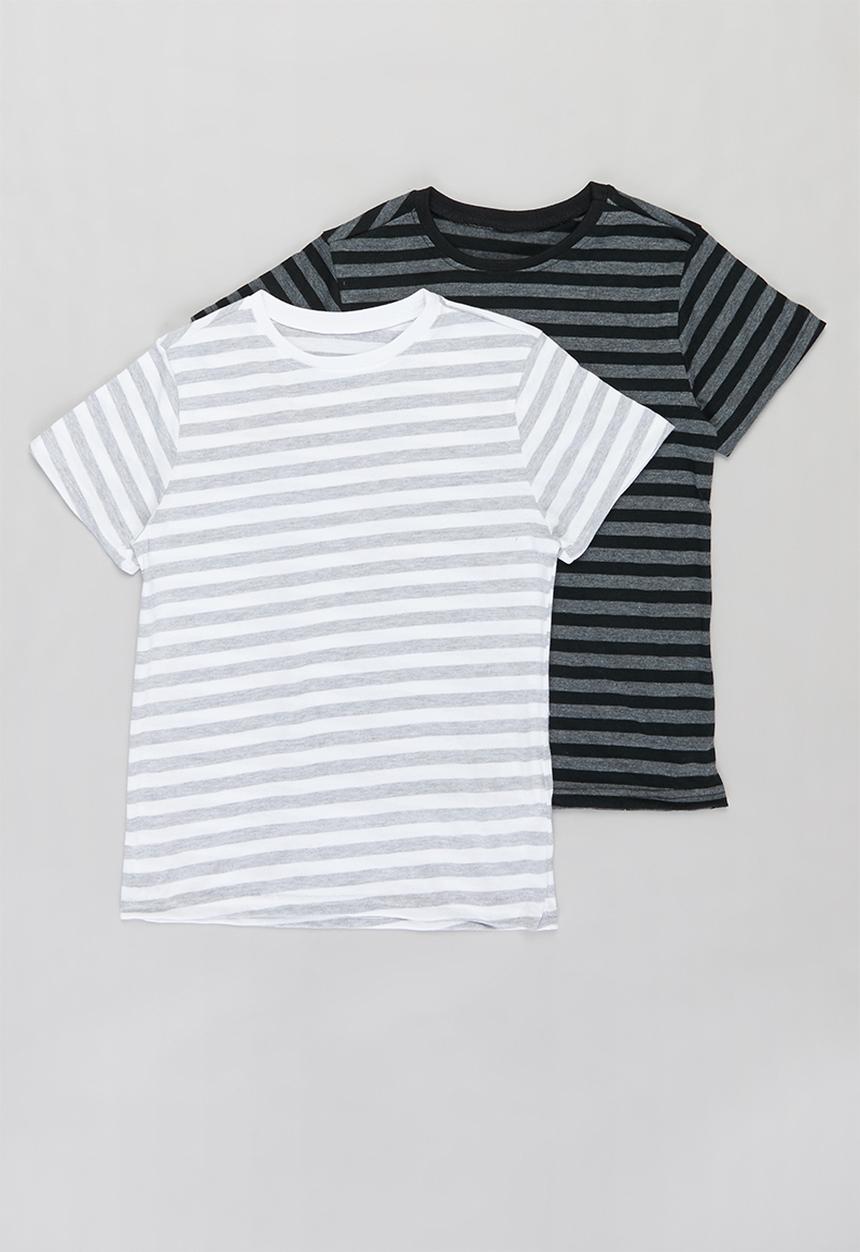 Rebel Republic - Boys 2 pack short sleeve stripe tees - multi