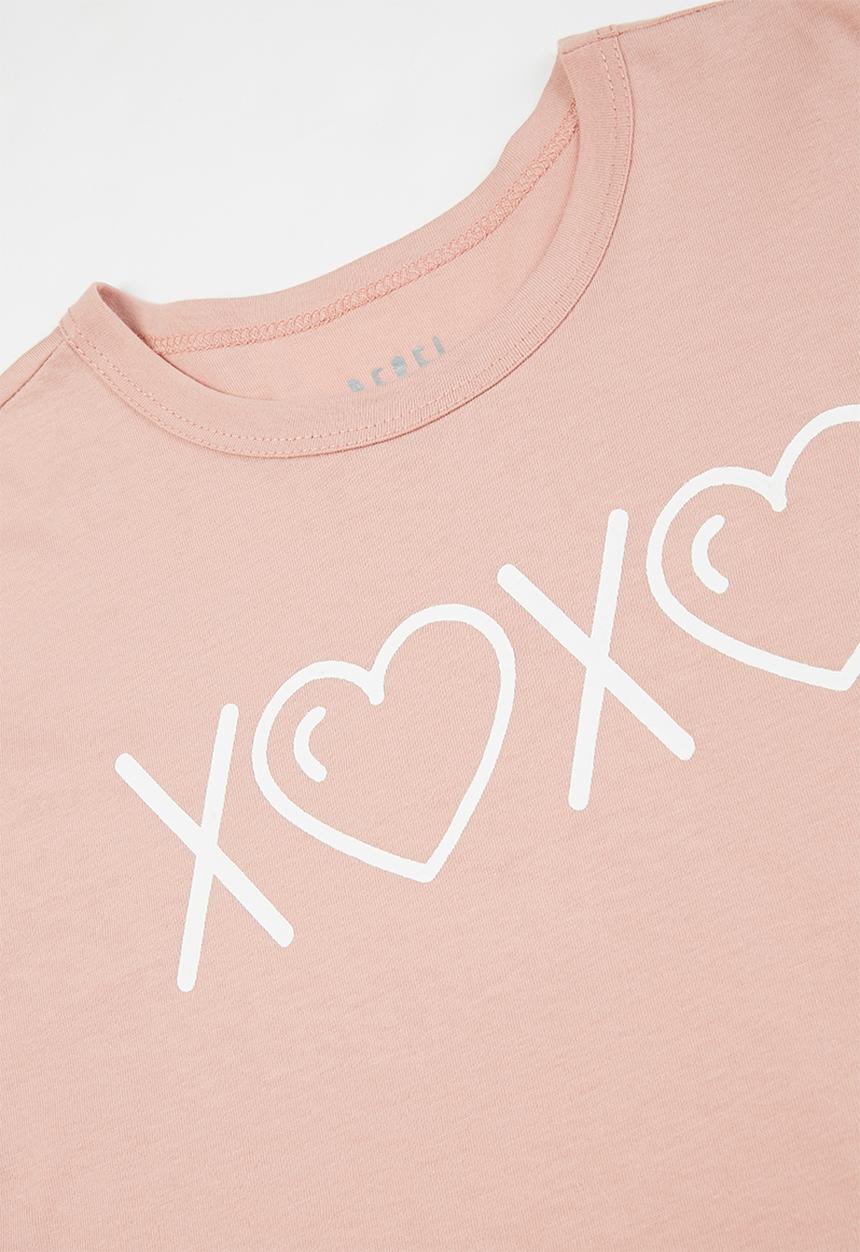 Rebel Republic - Girls short sleeve crop top - pink