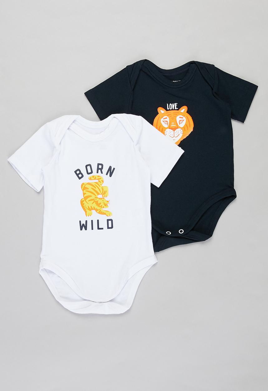 Superbalist Kids - 2 pack babygrow - navy & white
