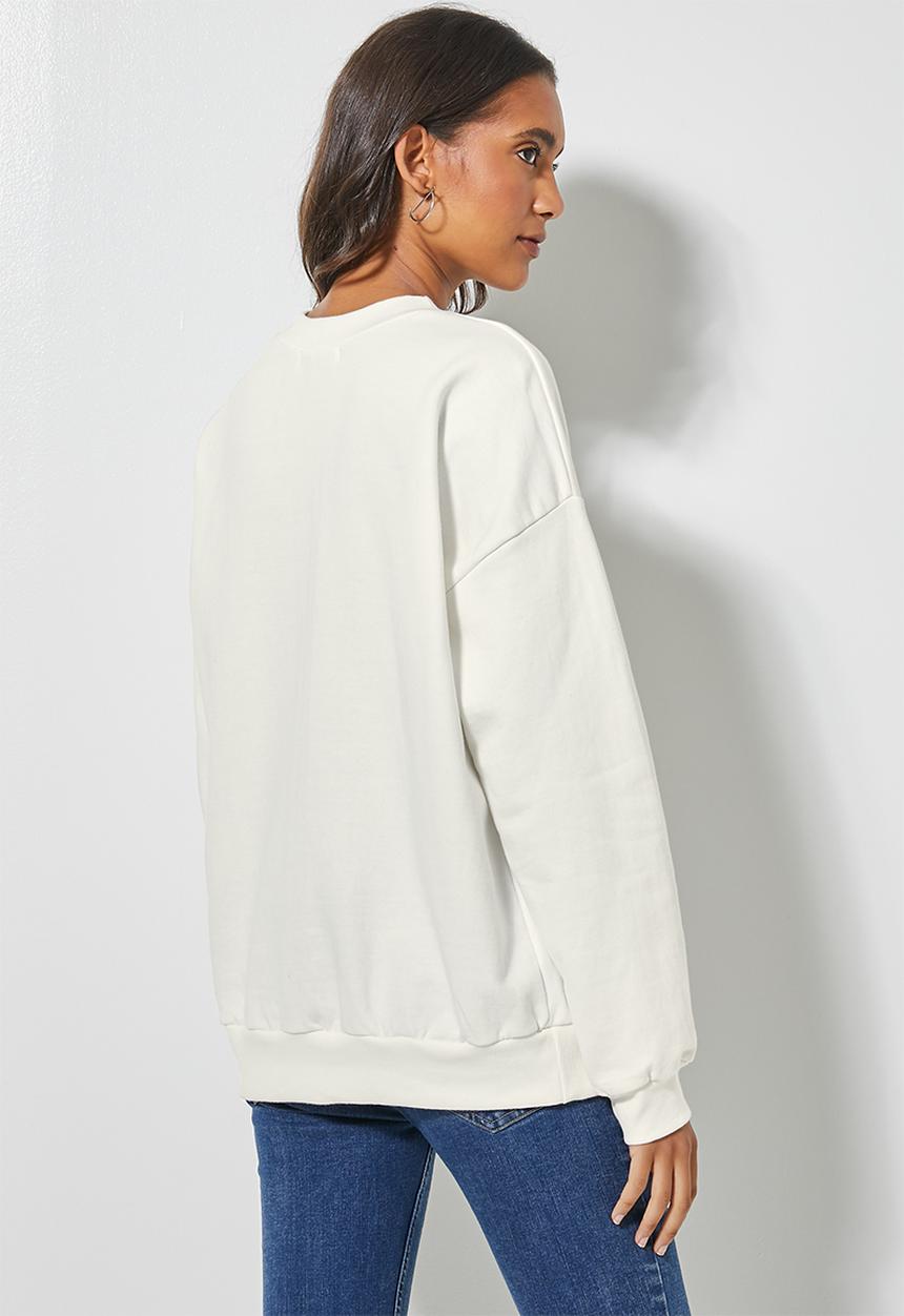 Superbalist - Graphic crew neck - cream