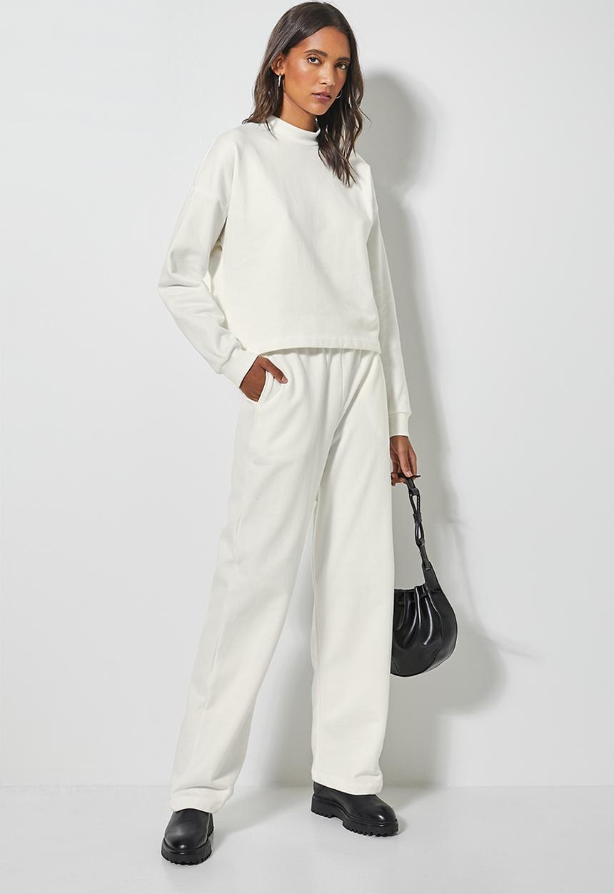 Superbalist - Wide leg track pants - cream 