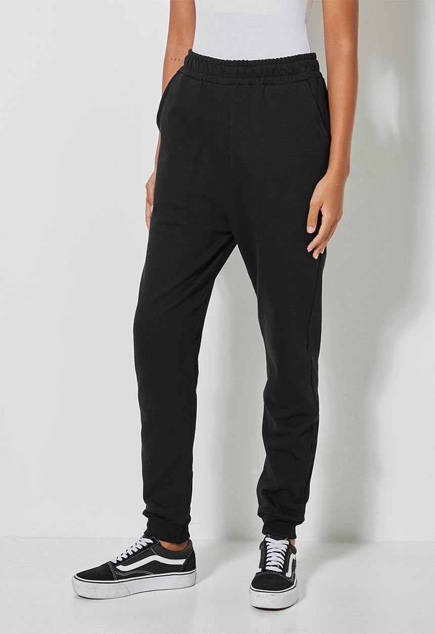Superbalist - Rib cuff track pants - black
