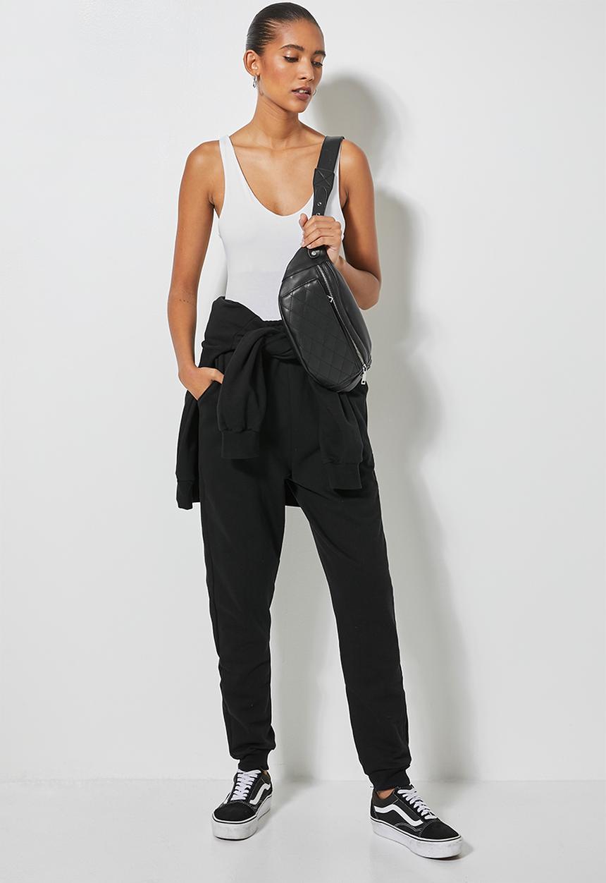 Superbalist - Rib cuff track pants - black