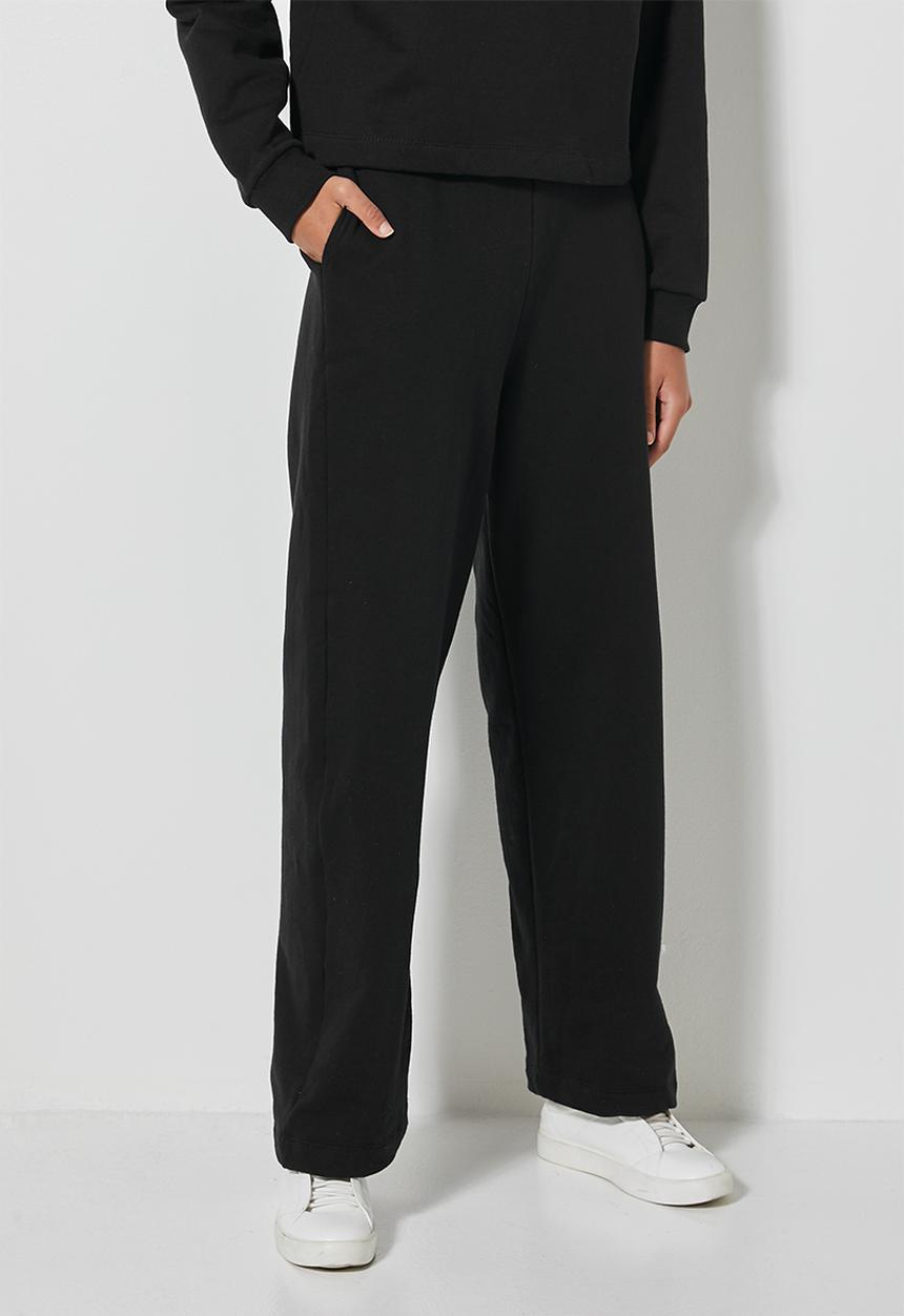 Superbalist - Wide leg track pants - black
