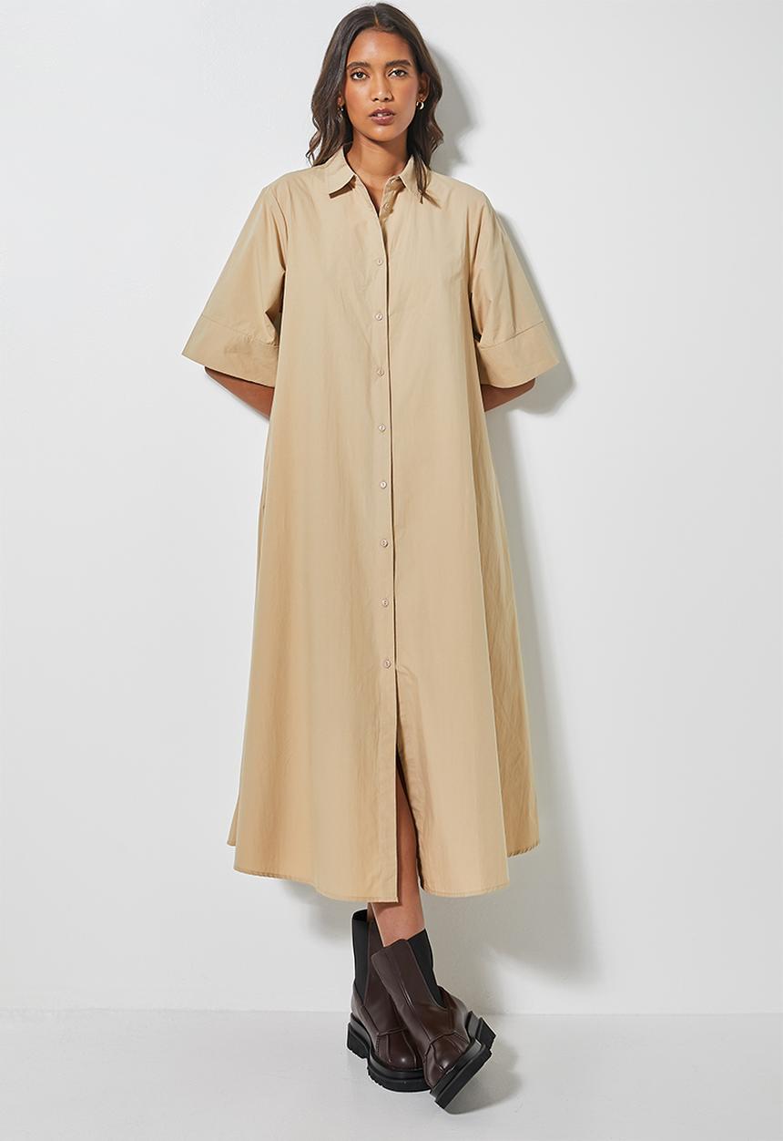Superbalist - Traepze shirt dress - beige 