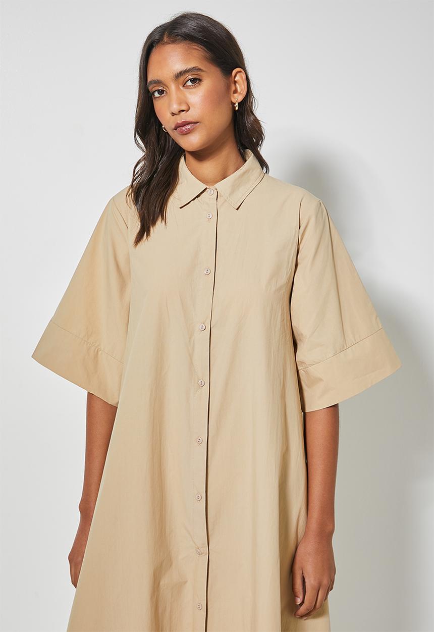 Superbalist - Traepze shirt dress - beige 