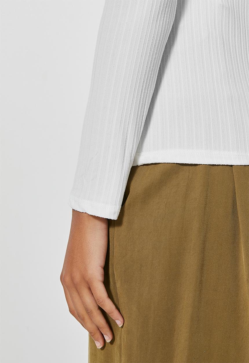 Superbalist - 2 pack wide rib crew neck tops - tan & white 