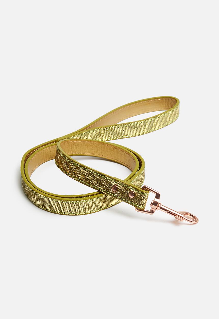 Pet Collection - Pu dog leash - gold glitter