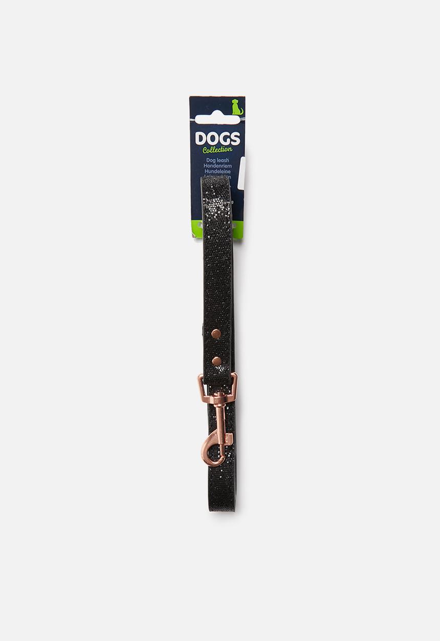 Pet Collection - Pu dog leash - black glitter