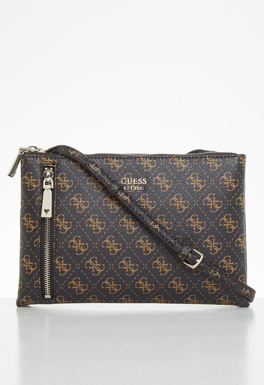 GUESS - Naya double zip crossbody - brown