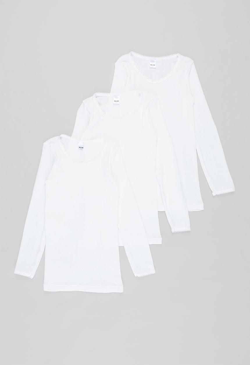 Pop Candy - 3 pack long sleeve spencer - white
