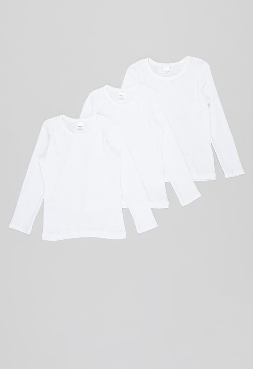 Pop Candy - 3 Pack long sleeve vests - white