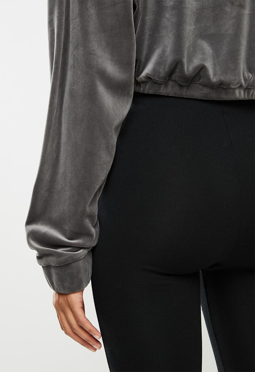 Factorie - Velour cropped hoodie - grey 