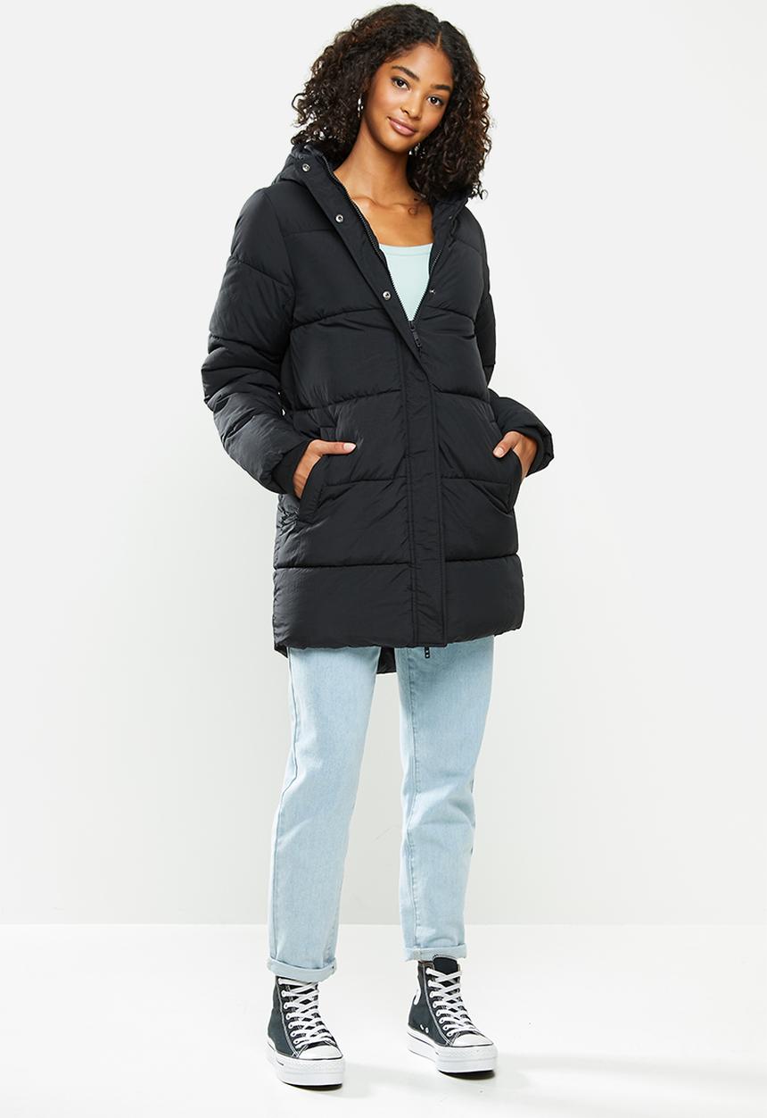 Cotton On - The recycled mother mid length puffer - black