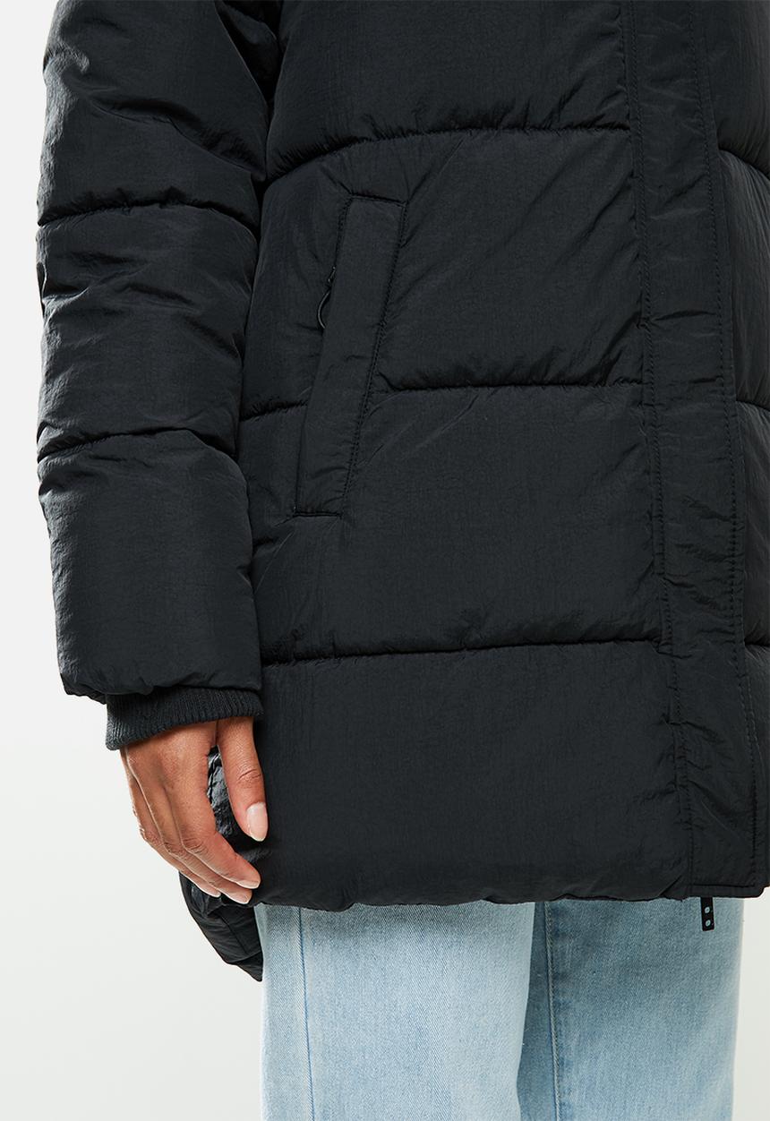 Cotton On - The recycled mother mid length puffer - black