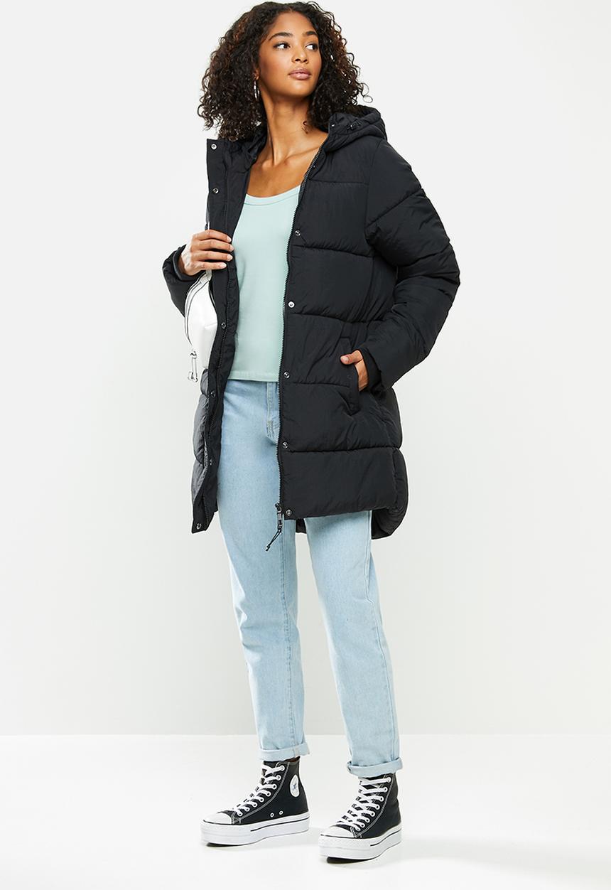 Cotton On - The recycled mother mid length puffer - black