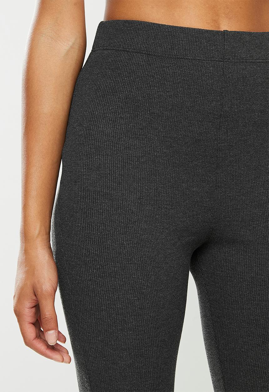 Blake - Rib flare leg trouser - charcoal