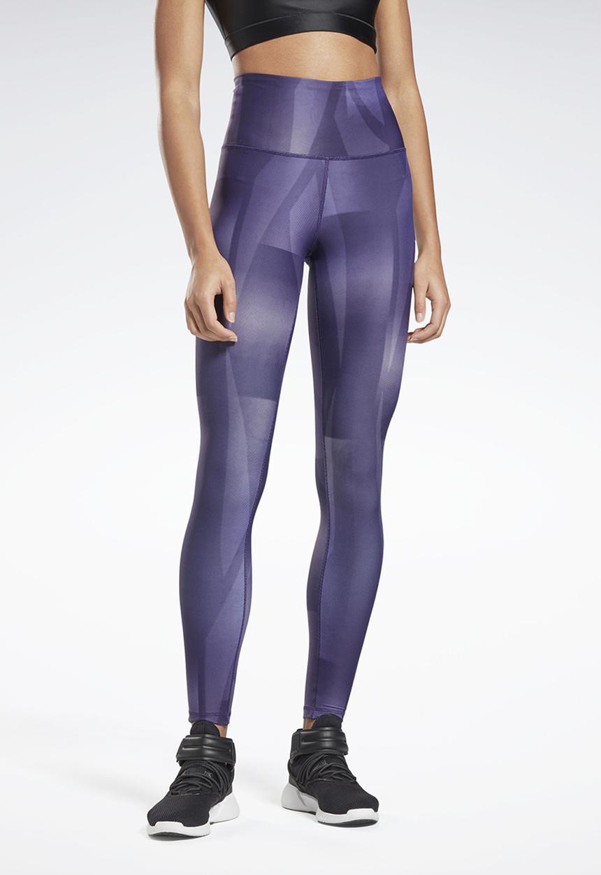 Reebok - Lux hr 2.0 all over print tights - purple