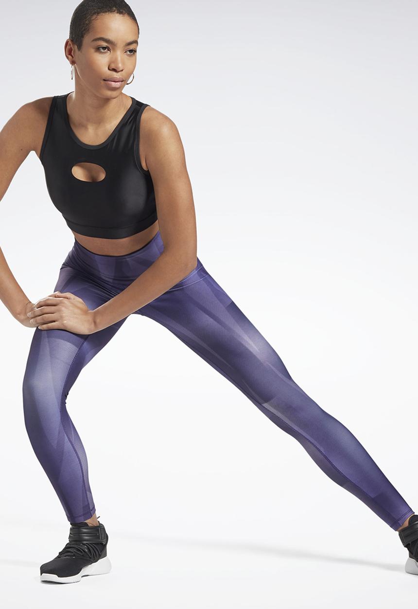 Reebok - Lux hr 2.0 all over print tights - purple