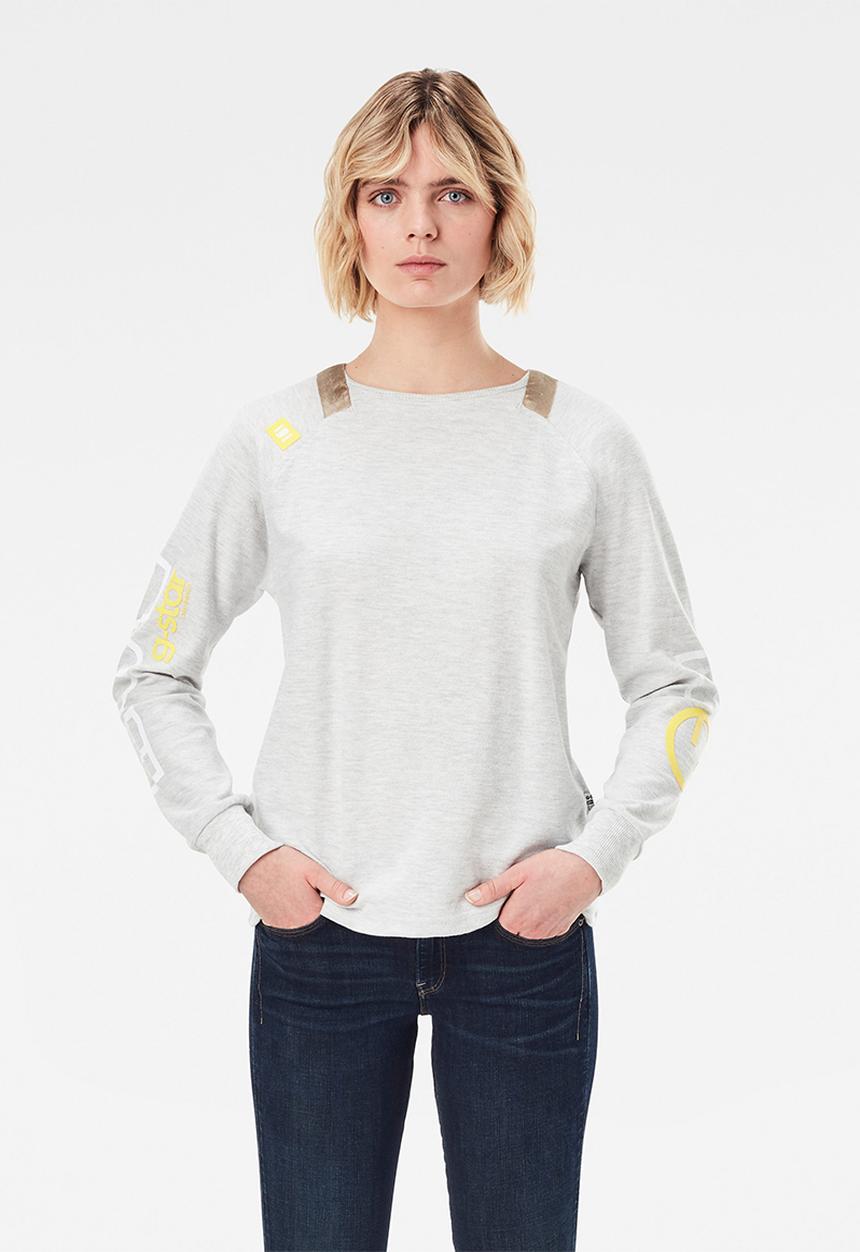 G-STAR - Sleeve print sweater - off white 