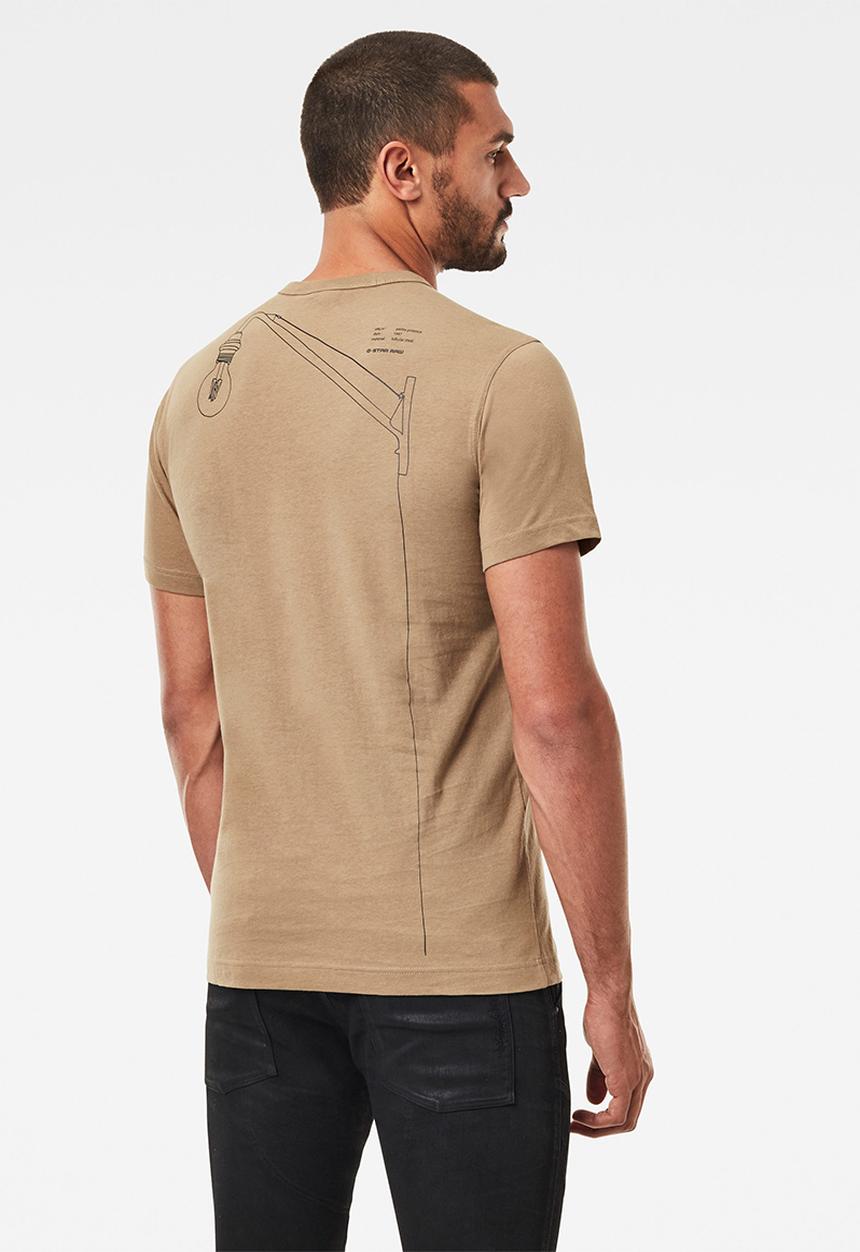 G-STAR - Circle object back graphic short sleeve tee - beige