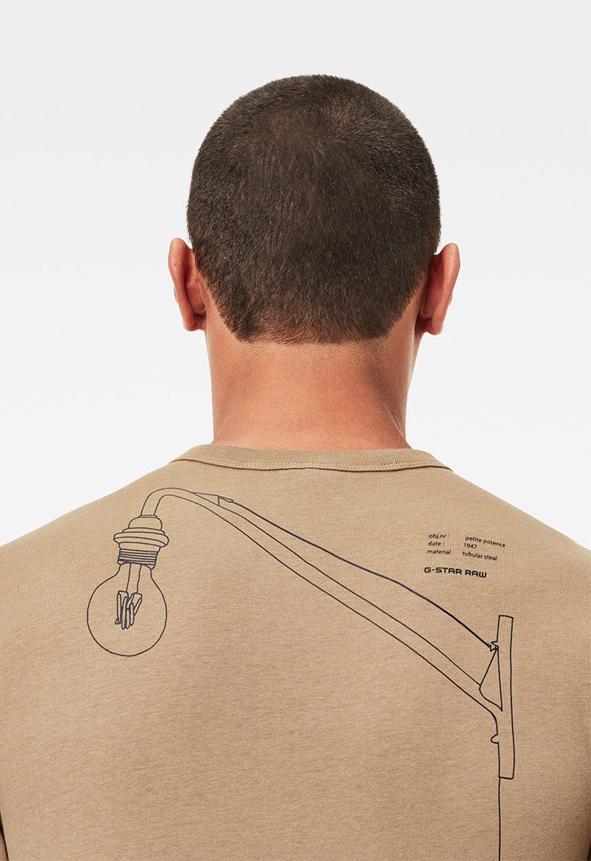 G-STAR - Circle object back graphic short sleeve tee - beige