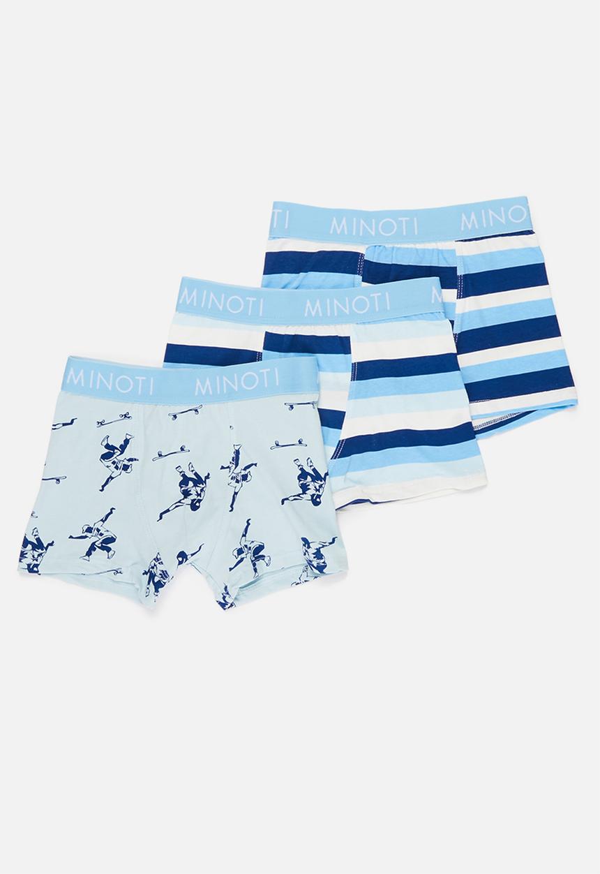 MINOTI - Boys 3 pack skater boxers - blue 