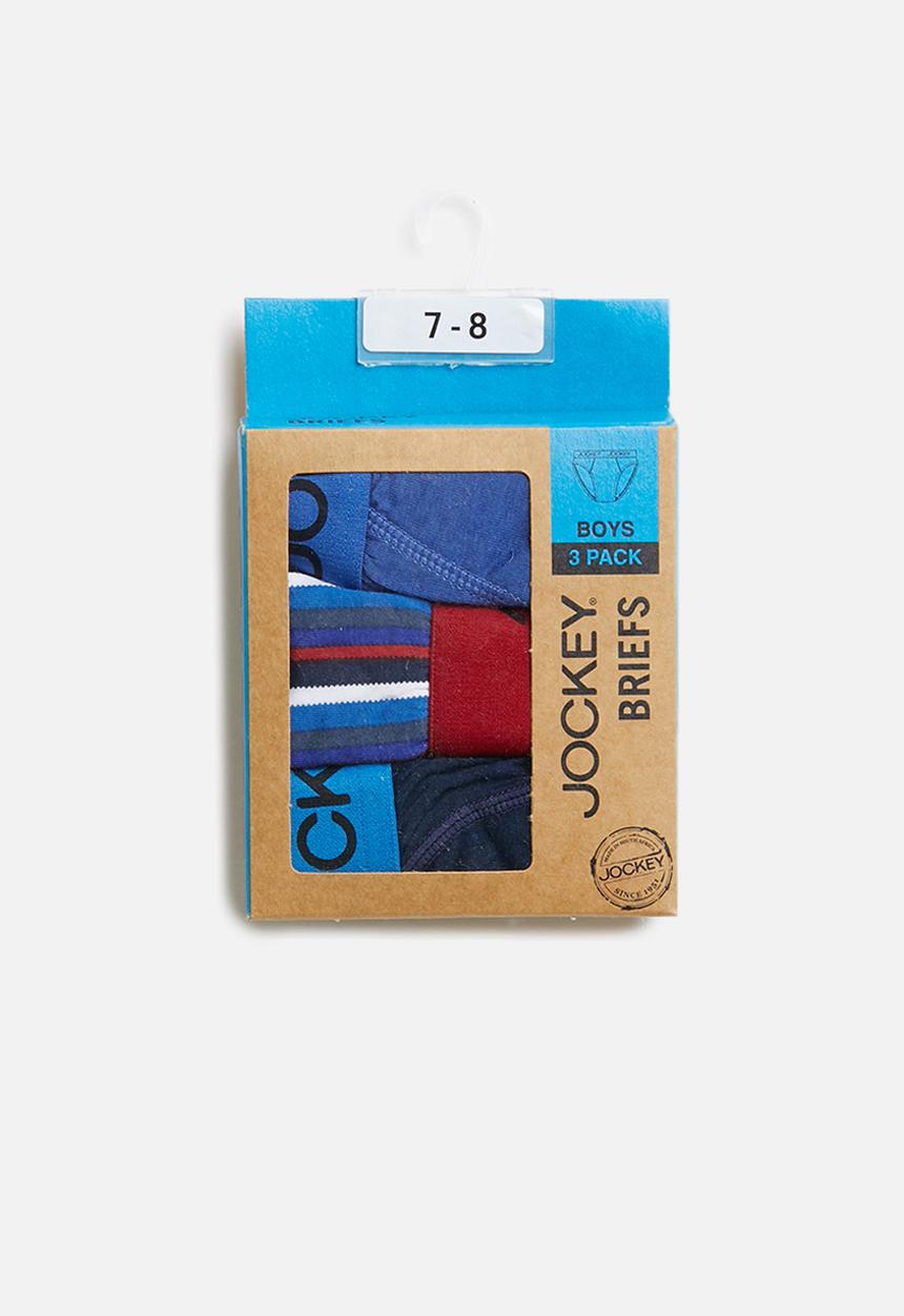 Jockey - Boys 3 pack fancy briefs - navy 