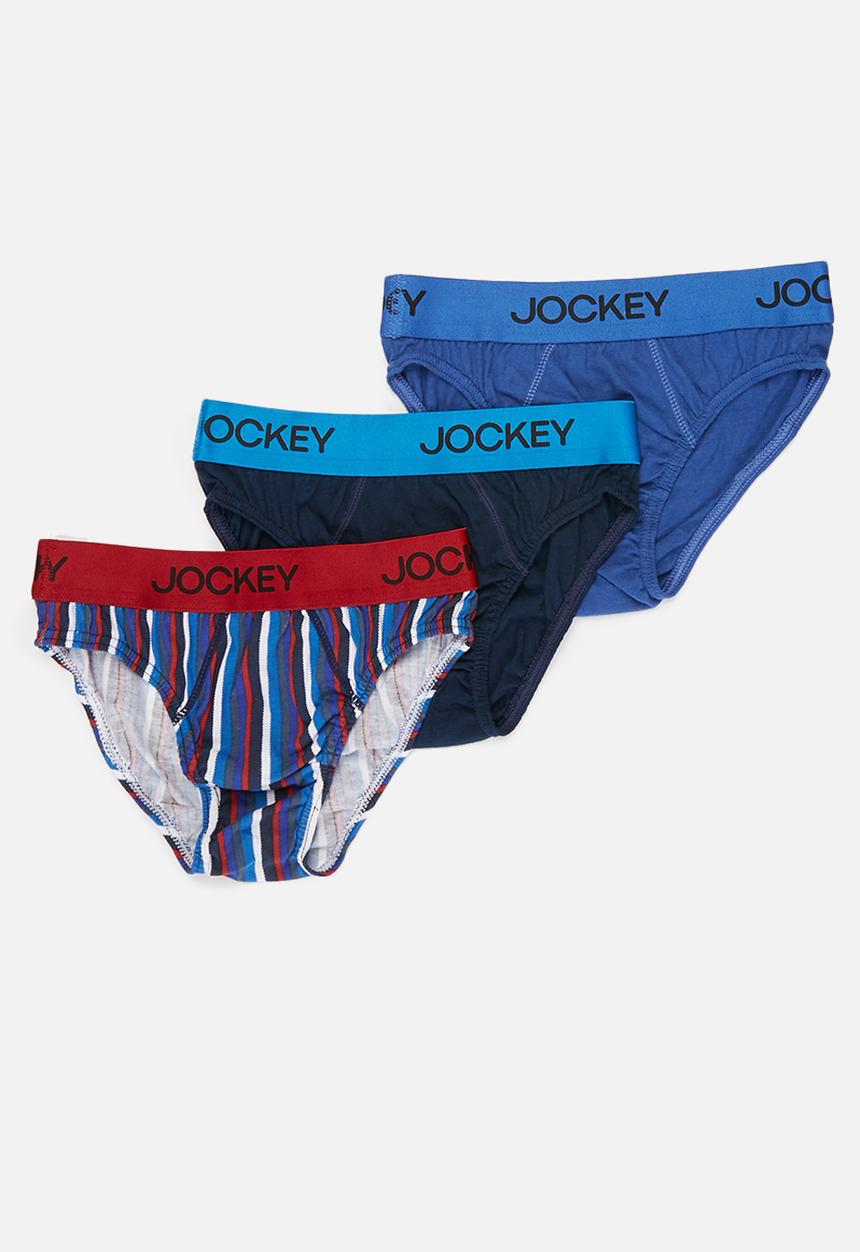 Jockey - Boys 3 pack fancy briefs - navy 