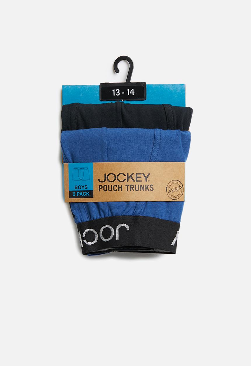 Jockey - Boys 2 pack pouch trunks - blue & black 