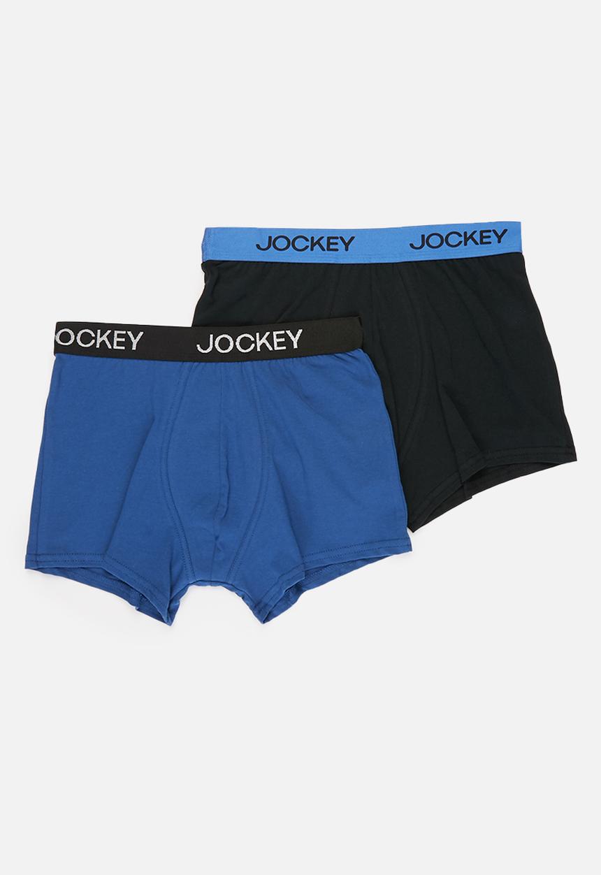 Jockey - Boys 2 pack pouch trunks - blue & black 