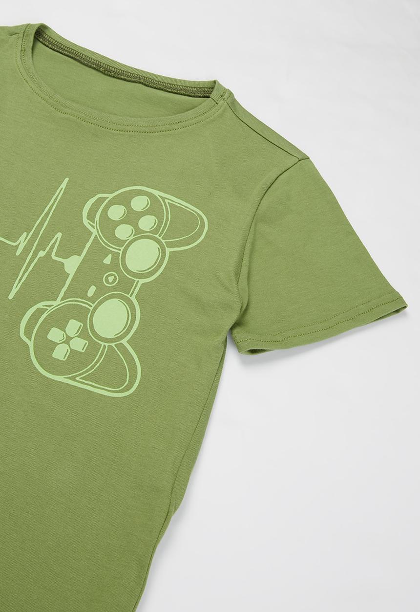 Rebel Republic - Boys gaming tee - green