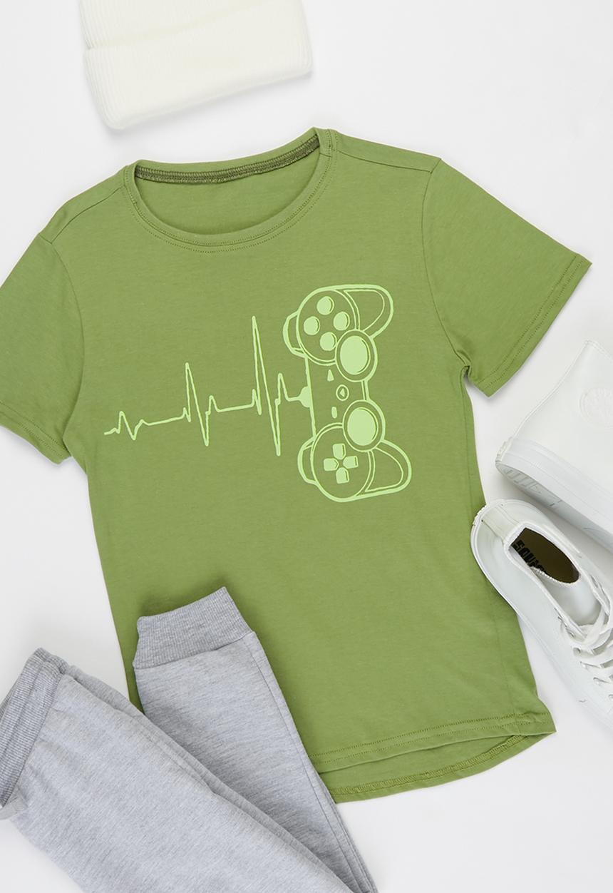 Rebel Republic - Boys gaming tee - green