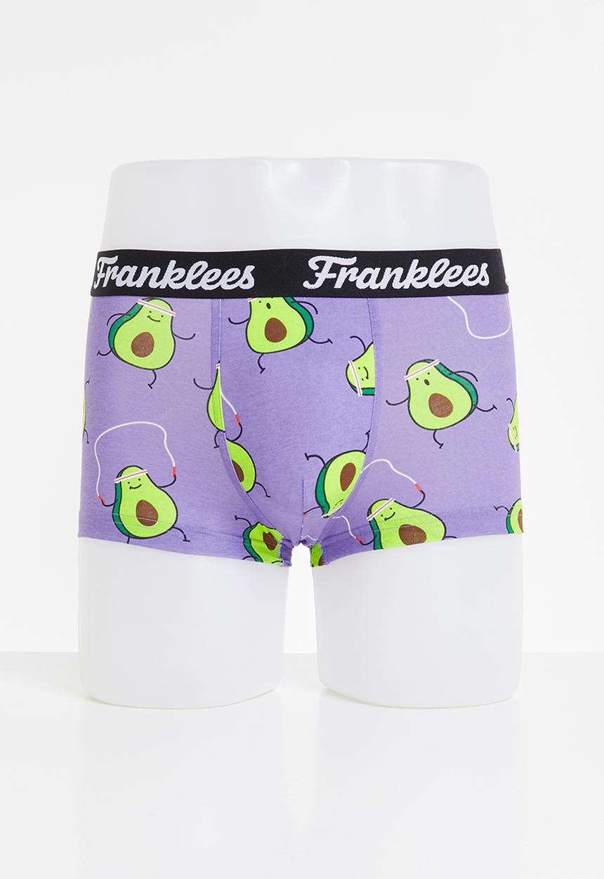 Franklees - Avocardio short leg trunks - purple & green