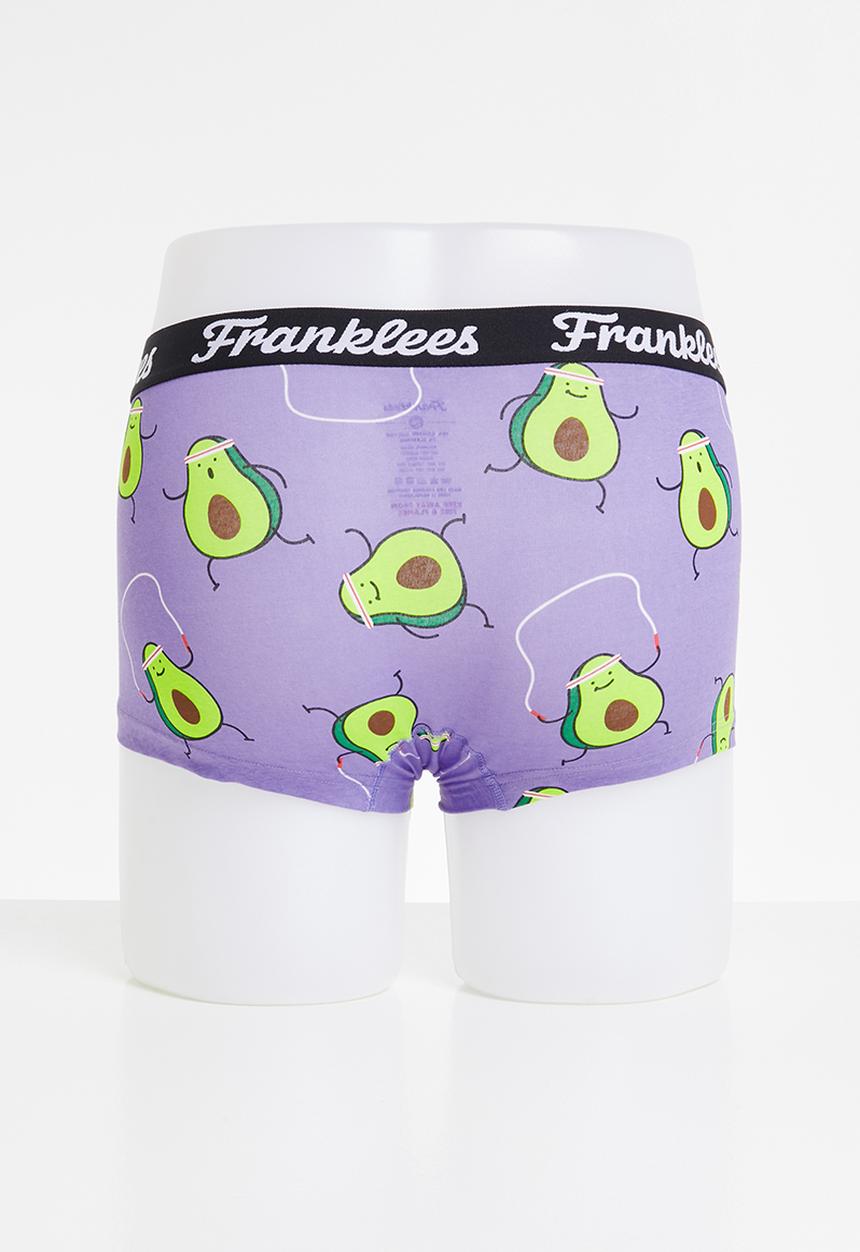 Franklees - Avocardio short leg trunks - purple & green
