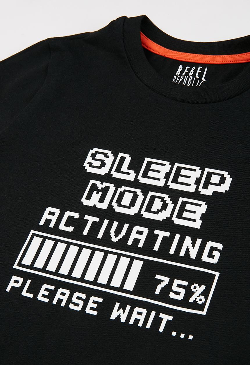 Rebel Republic - Boys tee & shorts pj set - grey & black 