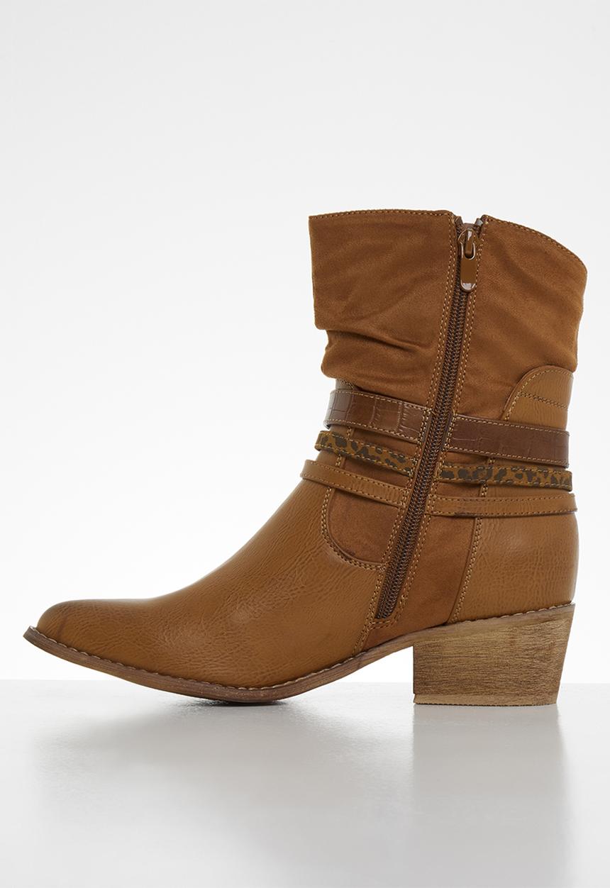 Plum - Genesis western boot - tan