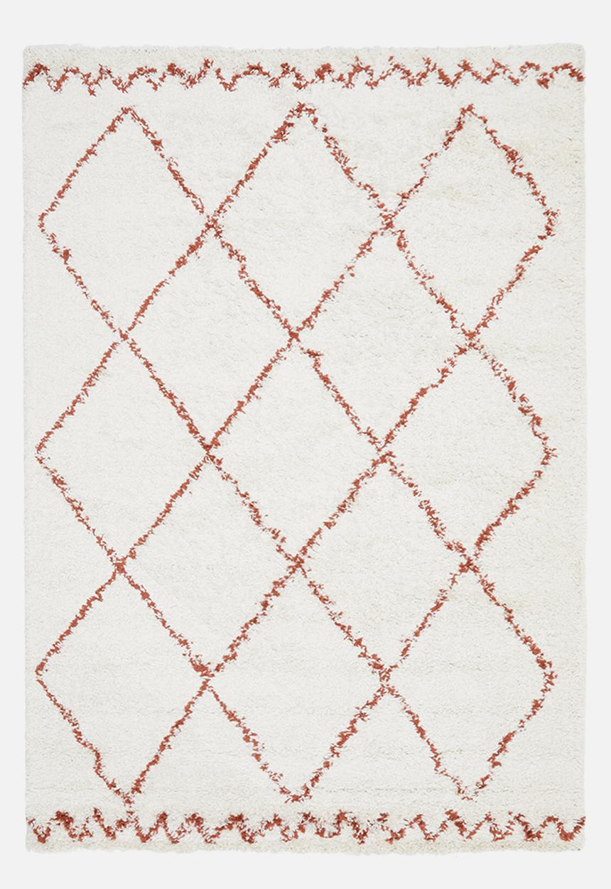 Fotakis - Gipsy shaggy rug - diamond white/rust