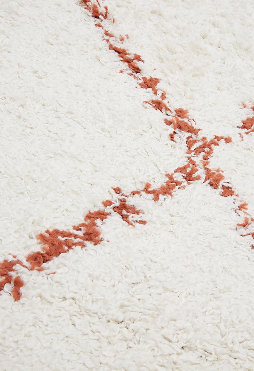 Fotakis - Gipsy shaggy rug - diamond white/rust